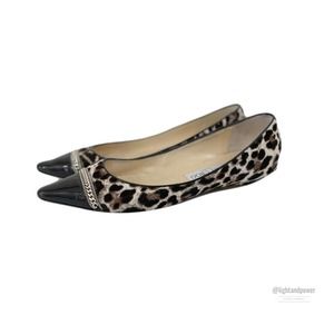 Jimmy Choo Point Toe Pony Hair Ballet Flats Sz 37